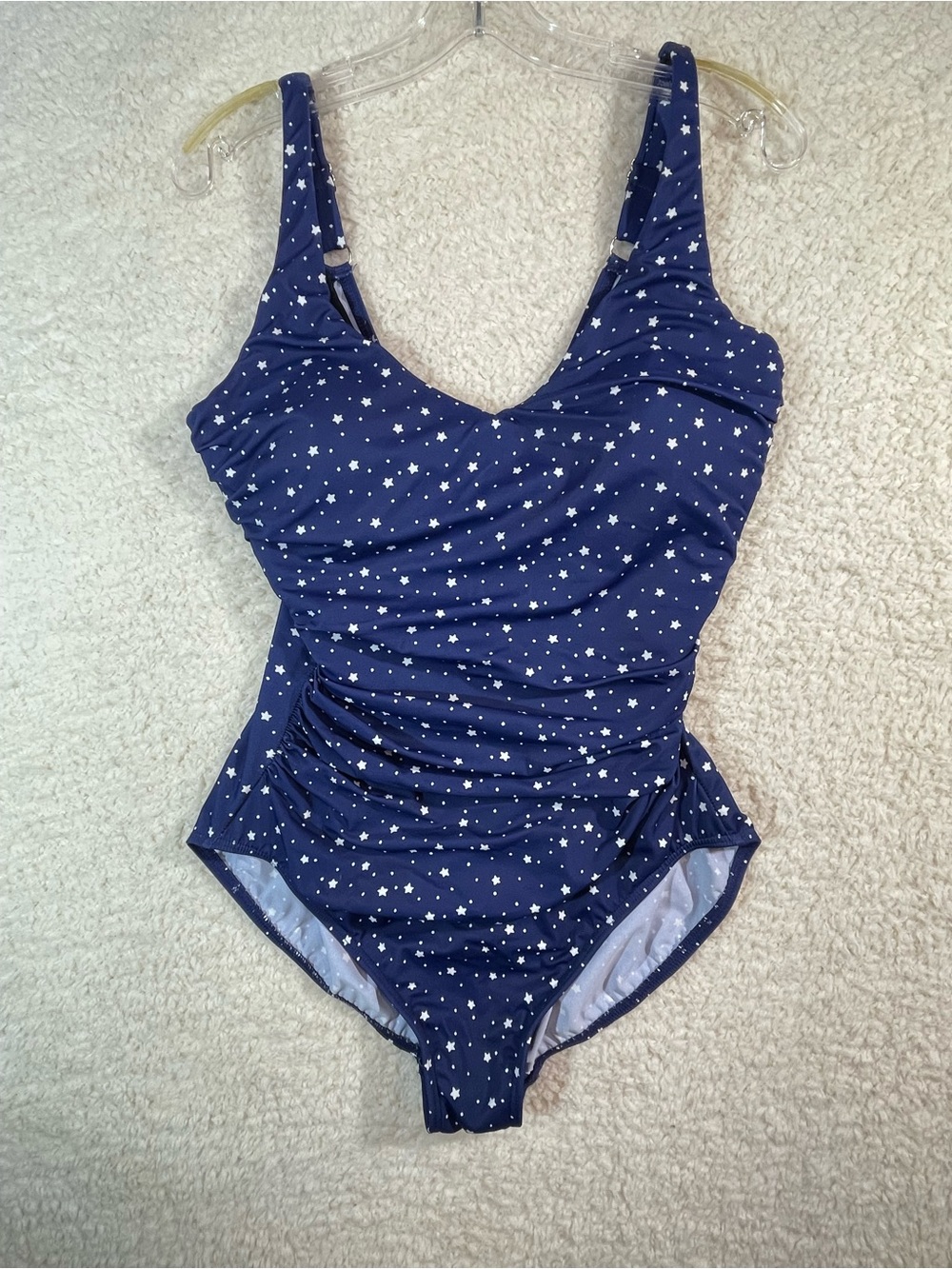 Miraclesuit x Talbots Sanibel One Piece Swimsuit Navy White Star Celestial 14
